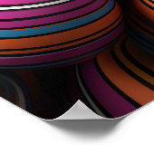 カラフルストライプイースター渦巻形の卵 ポスター (角)