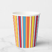カラフルストライプオレンジ、青、黄、赤、白 紙コップ (右)