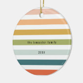 カラフルストライプカスタム写真 セラミックオーナメント (左)