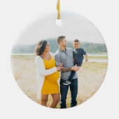 カラフルストライプカスタム写真 セラミックオーナメント (裏面)