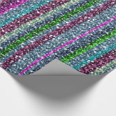 カラフルストライプグリッターパターン ラッピングペーパー (角)