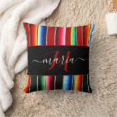 カラフルストライプサパーソナライズされたープ クッション (ブランケット)
