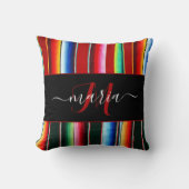 カラフルストライプサパーソナライズされたープ クッション (正面)