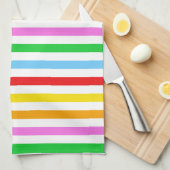 カラフルストライプストライプ、パタストライプのーン キッチンタオル (四つ折り)