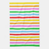 カラフルストライプストライプ、パタストライプのーン キッチンタオル (縦)