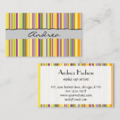 カラフルストライプストライプ、パタストライプのーン 名刺 (正面/裏面)