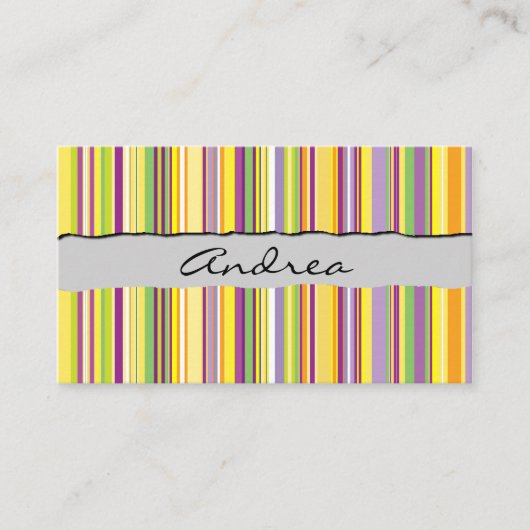 カラフルストライプストライプ、パタストライプのーン 名刺 (正面)