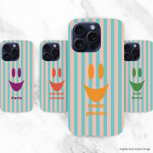 カラフルストライプスマイリーフェイス iPhoneケース