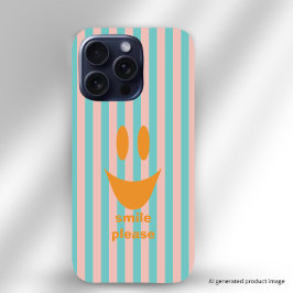 カラフルストライプスマイリーフェイス iPhone 16 PROケース