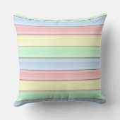カラフルストライプソフトパステル水平線 クッション (裏面)
