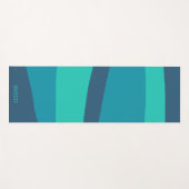 カラフルストライプティール(緑がかった色)ターコイズブルーストライプ名 ヨガマット (正面(横))