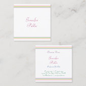 カラフルストライプテンプレートモダン スクエア名刺 (正面/裏面)