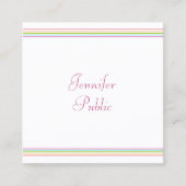 カラフルストライプテンプレートモダン スクエア名刺 (正面)