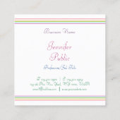 カラフルストライプテンプレートモダン スクエア名刺 (裏面)