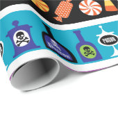 カラフルストライプハロウィン記号パターン ラッピングペーパー (ロールコーナー)