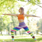 カラフルストライプパタカジュアルーントレーニング レギンス