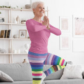 カラフルストライプパタカジュアルーントレーニング レギンス