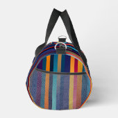 カラフルストライプパターパーソナライズされたン名 ダッフルバッグ (右)