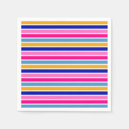 カラフルストライプパターン鮮明パーティー スタンダードカクテルナプキン