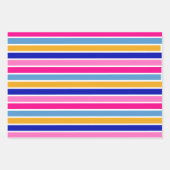 カラフルストライプパターン鮮明パーティー ラッピングペーパーシート (正面2)