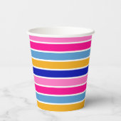 カラフルストライプパターン鮮明パーティー 紙コップ (裏面)