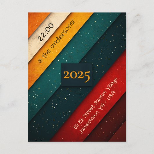 カラフルストライプパーティー シーズンポストカード (正面)