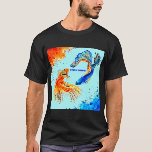 カラフルストライプフィッシュ Tシャツ (正面)