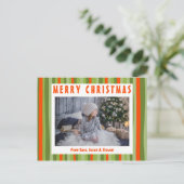 カラフルストライプミニマルカスタム主義PHOTO休日 ポストカード (スタンド正面)