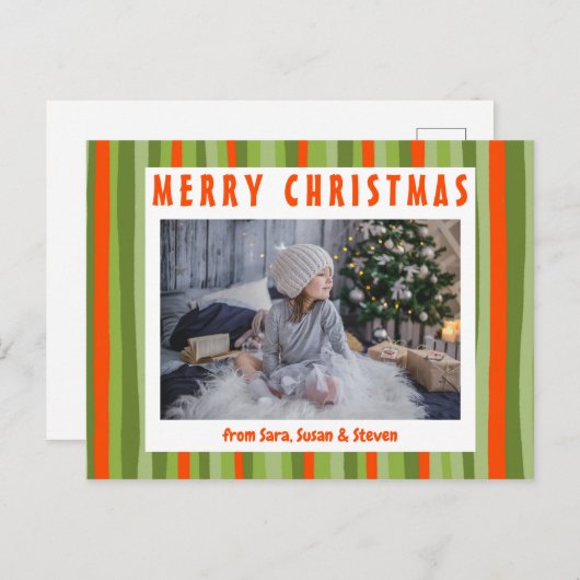 カラフルストライプミニマルカスタム主義PHOTO休日 ポストカード (正面/裏面)