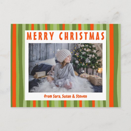 カラフルストライプミニマルカスタム主義PHOTO休日 ポストカード (正面)