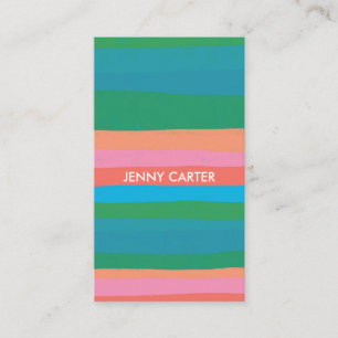 カラフルストライプミニマルカッコいい 名刺