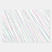 カラフルストライプミニマル型 ラッピングペーパーシート (正面)