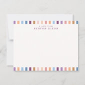 カラフルストライプモダン文具ノートカード ノートカード (正面)