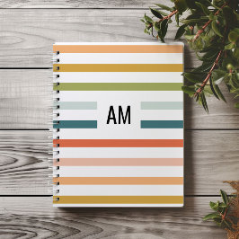 カラフルストライプモノグラム ノートブック