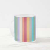 カラフルストライプレトロ感じ夏 フロストグラスマグカップ (正面左)