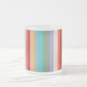 カラフルストライプレトロ感じ夏 フロストグラスマグカップ (中央)