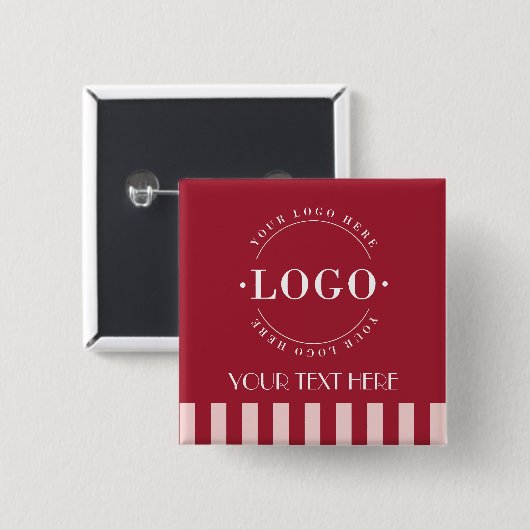 カラフルストライプ会社ロゴ事業プロモーション 缶バッジ (正面&裏面)