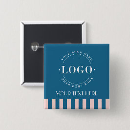 カラフルストライプ会社ロゴ事業プロモーション 缶バッジ