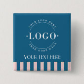 カラフルストライプ会社ロゴ事業プロモーション 缶バッジ (正面)