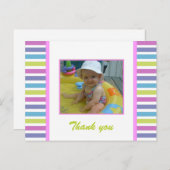 カラフルストライプ写真：ありがとうはがき ポストカード (正面/裏面)