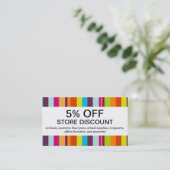 カラフルストライプ割引カード 割引カード (スタンド正面)