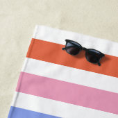 カラフルストライプ名前をカスタムする ビーチタオル (インサイチュ)