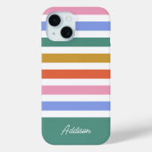 カラフルストライプ名前をカスタムする Case-Mate iPhoneケース (裏面)