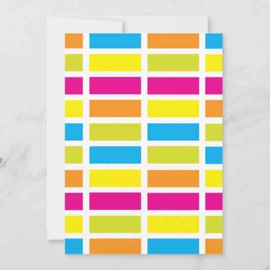 カラフルストライプ夏結婚の 招待状 (裏面)