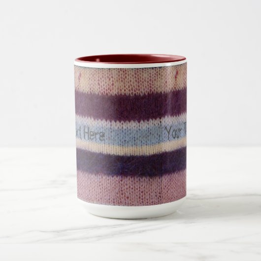 カラフルストライプ手編み模様 マグカップ (中央)