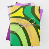 カラフルストライプ抽象芸術 ラッピングペーパーシート (インサイチュ)