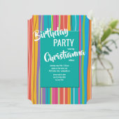 カラフルストライプ招待状 招待状 (スタンド正面)