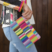 カラフルストライプ文生文房具学校 アクセサリーポーチ