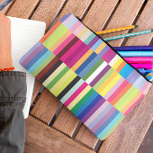 カラフルストライプ文生文房具学校 アクセサリーポーチ