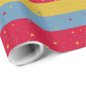 カラフルストライプ星 ラッピングペーパー (ロールコーナー)